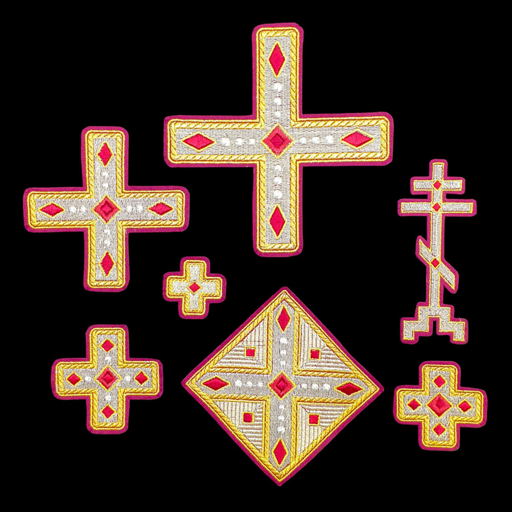 Embroidered crosses for Old Believer vestments (Chernigov)