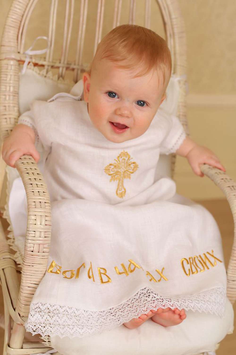 Linen tunic with embroidery (Praise God in your children...)