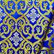 Brocade blue (Smyrna) Greek fabric
