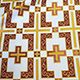 Fabric white with dark red (Latin Cross) for sale