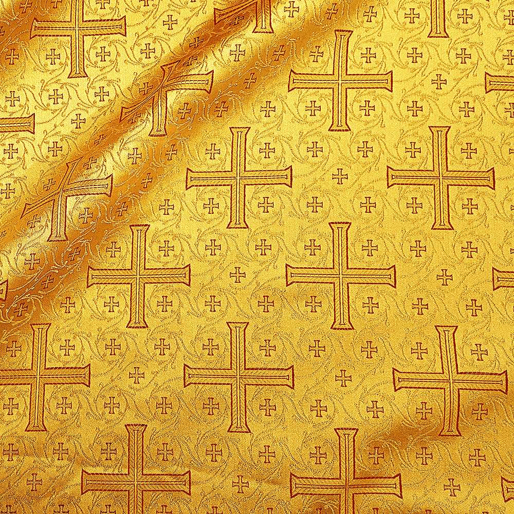 Fabric for Liturgical Vestments Sewing yellow (Byzantine Cross) Fabric for Liturgical Vestments Sewing yellow (Byzantine Cross)