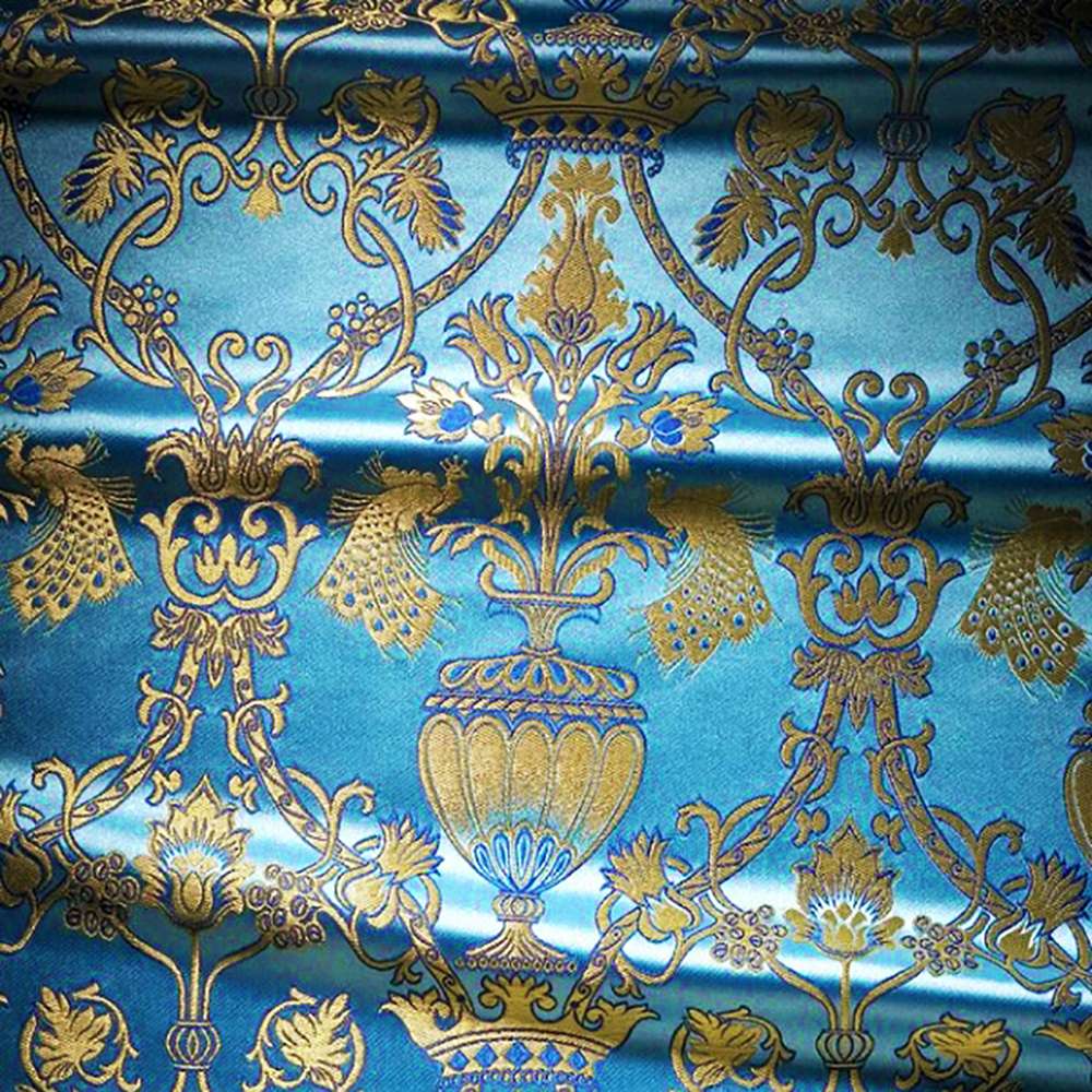Brocade (Garden of Eden) skyblue with gold Brocade (Garden of Eden) skyblue with gold