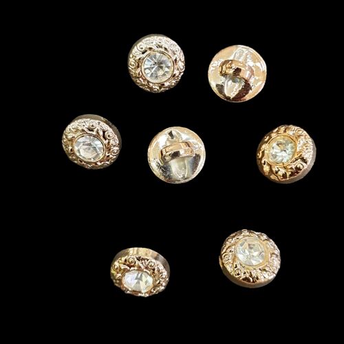 Buttons for vestments with decorative rhinestones