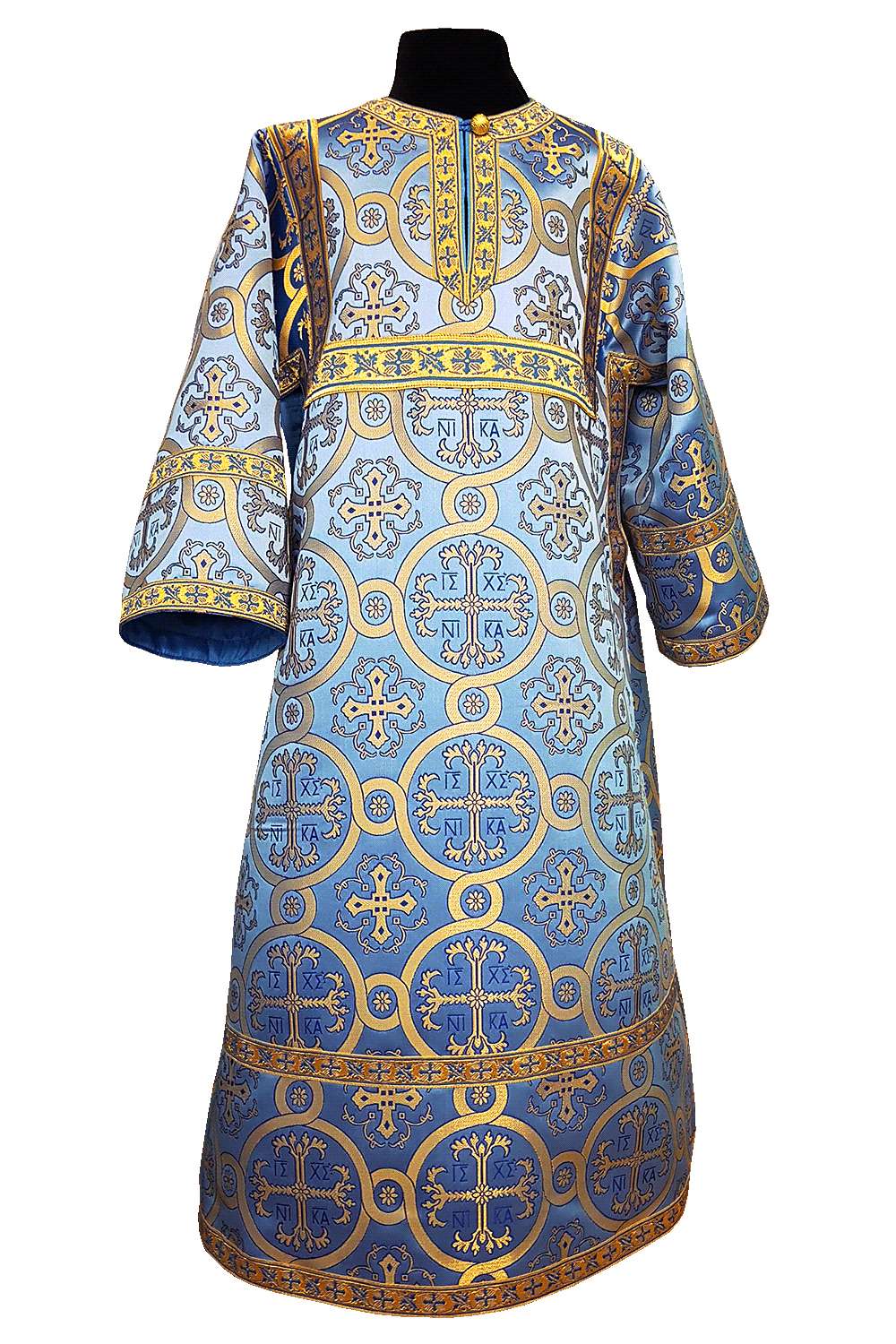 Altar Boy Sticharion blue with gold. For kids' height 134-146cm (52-58'')