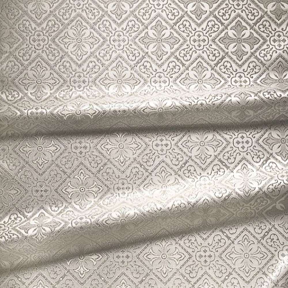 Church Brocade (Royal Lily) white with silver Church Brocade (Royal Lily) white with silver