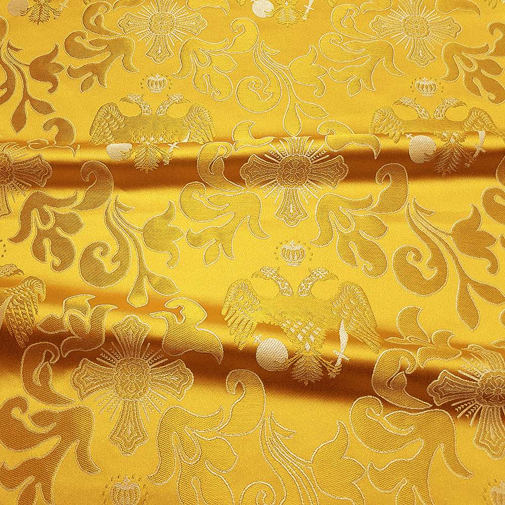 Church Brocade for Liturgical Vestments yellow (Byzantine Eagle) Church Brocade for Liturgical Vestments yellow (Byzantine Eagle)