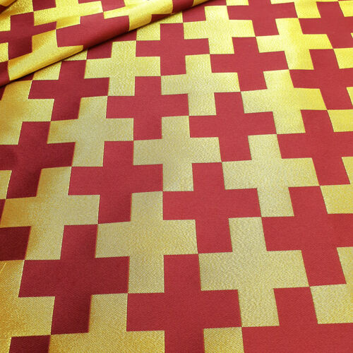 Church Fabric for Vestments red (Polistavry Cross)
