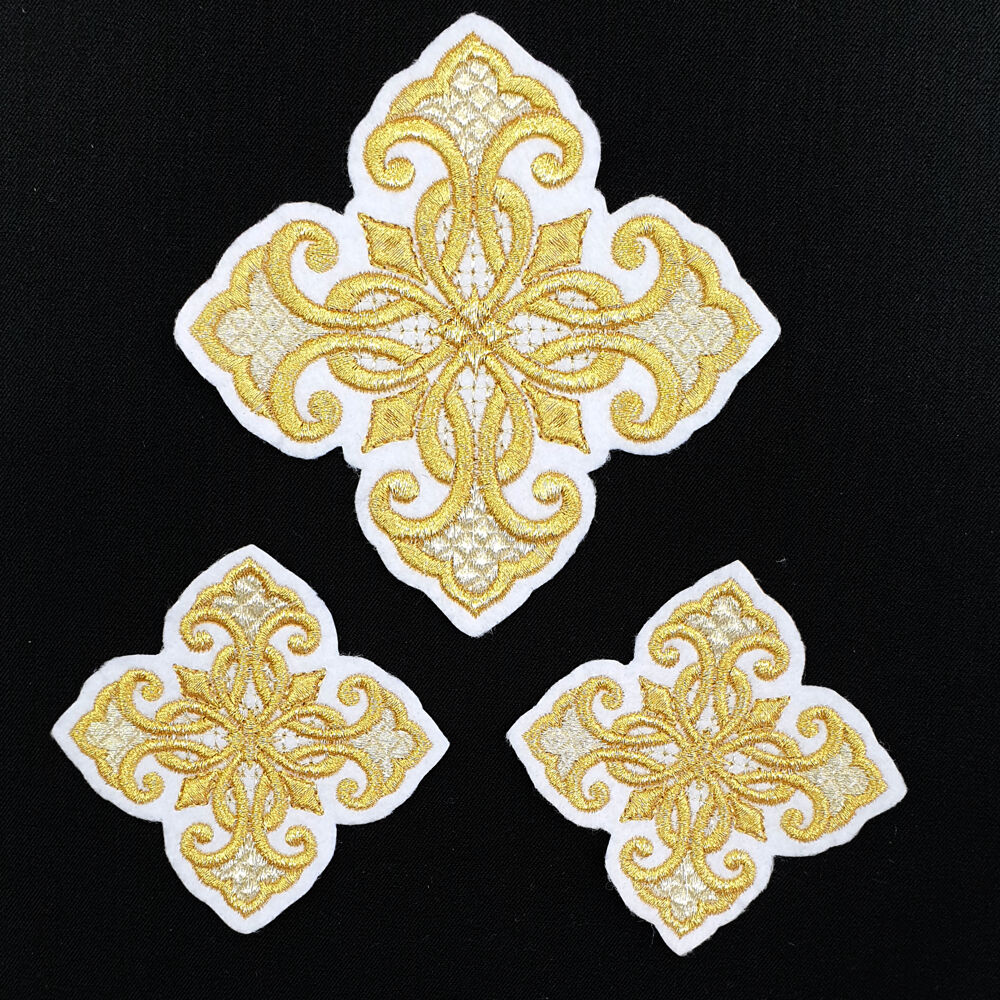 Embroidered crosses for the liturgical set (Ascension)