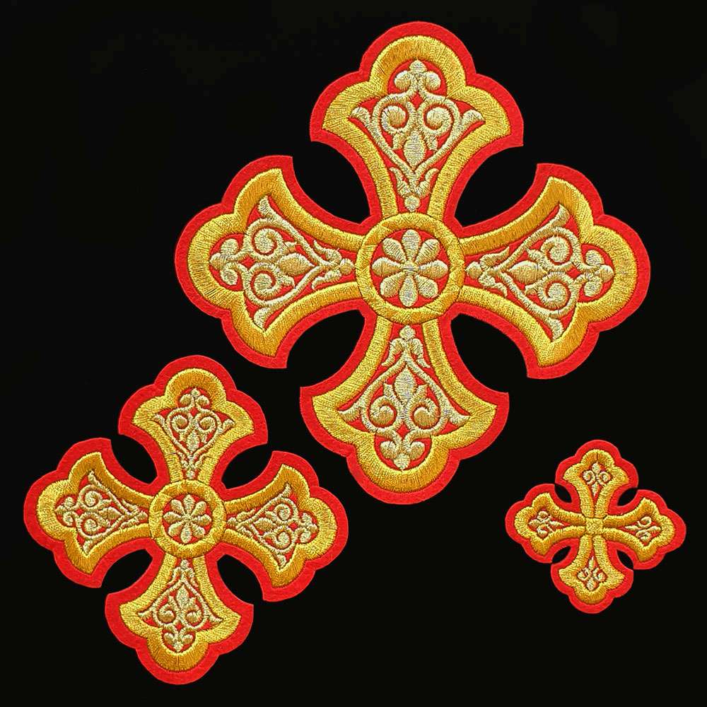 Embroidered Set of Crosses for Deacon Vestment (Ostrog)