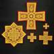 Crosses for Priest Vestment Dark Red with Gold for sale