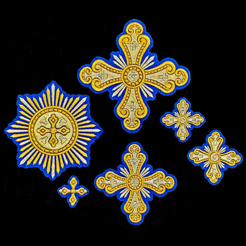Crosses for Priest Vestment blue with gold (Annunciation)