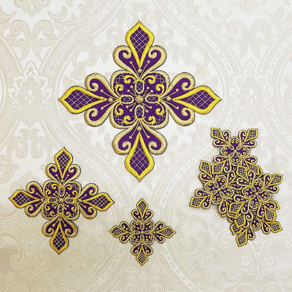 Set of Crosses for the Greek Vestments violet Set of Crosses for the Greek Vestments violet