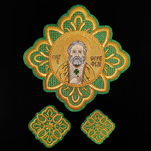 Crosses for vestments with an embroidered face (Seraphim)
