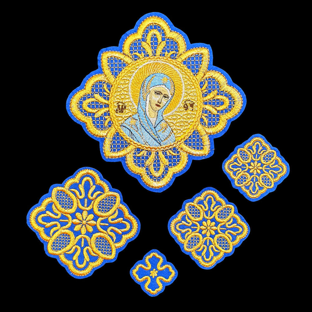 Set of crosses for Greek vestments (Virgin Mary)