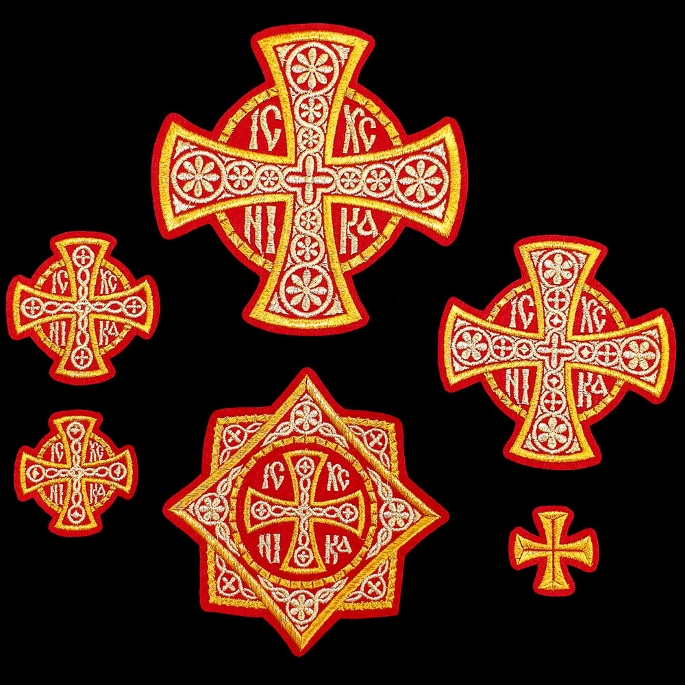Set of Embroidered Crosses for Vestment (Nika)