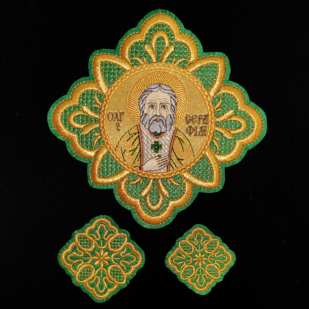Crosses for vestments with an embroidered face (Seraphim)