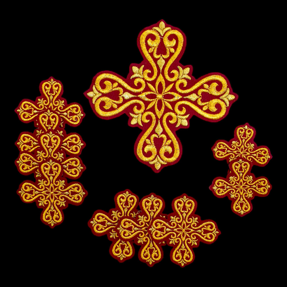 Embroidered crosses for the vestments of the deacon (Ajurnye)