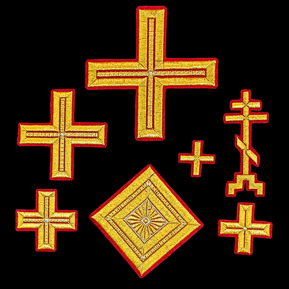 A set of priestly crosses for the Old Believer vestments (Greek)