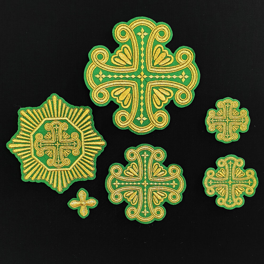 Set of embroidered crosses for priestly vestments (Favor)
