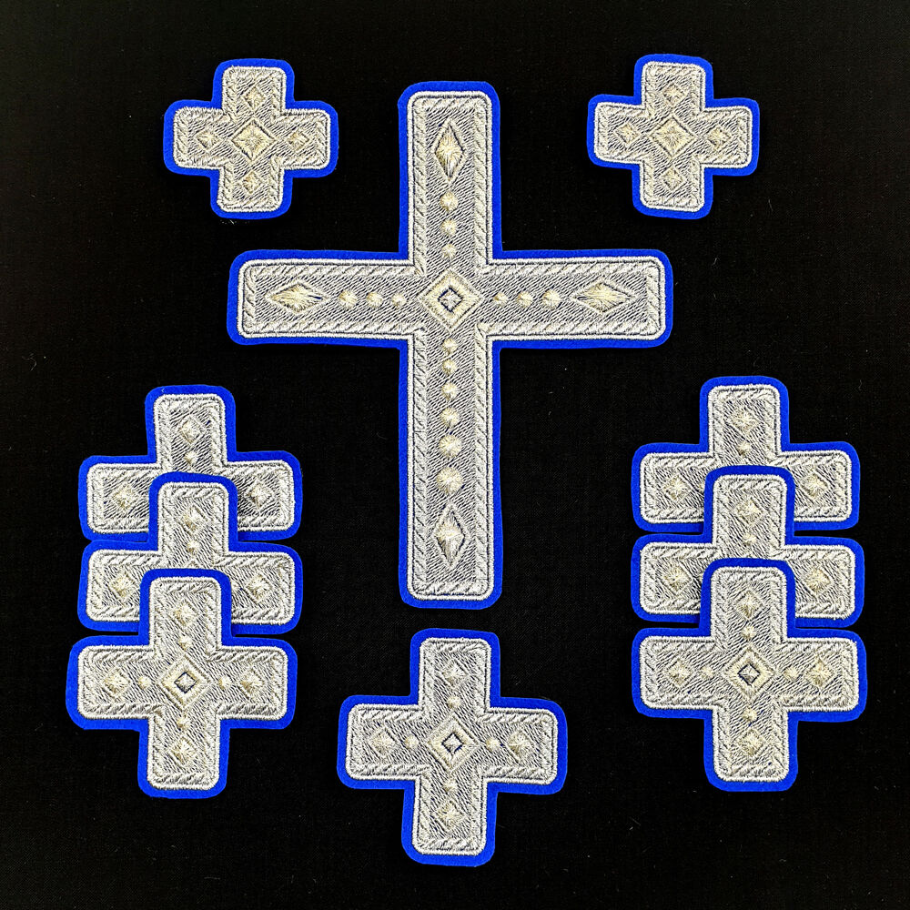 A set of embroidered crosses for the vestments of the deacon (Chernihiv)
