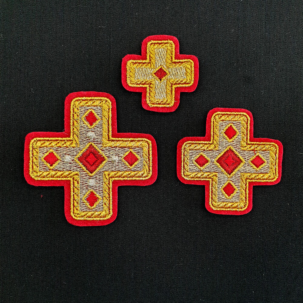 A set of embroidered crosses for the stole set (Chernihiv)
