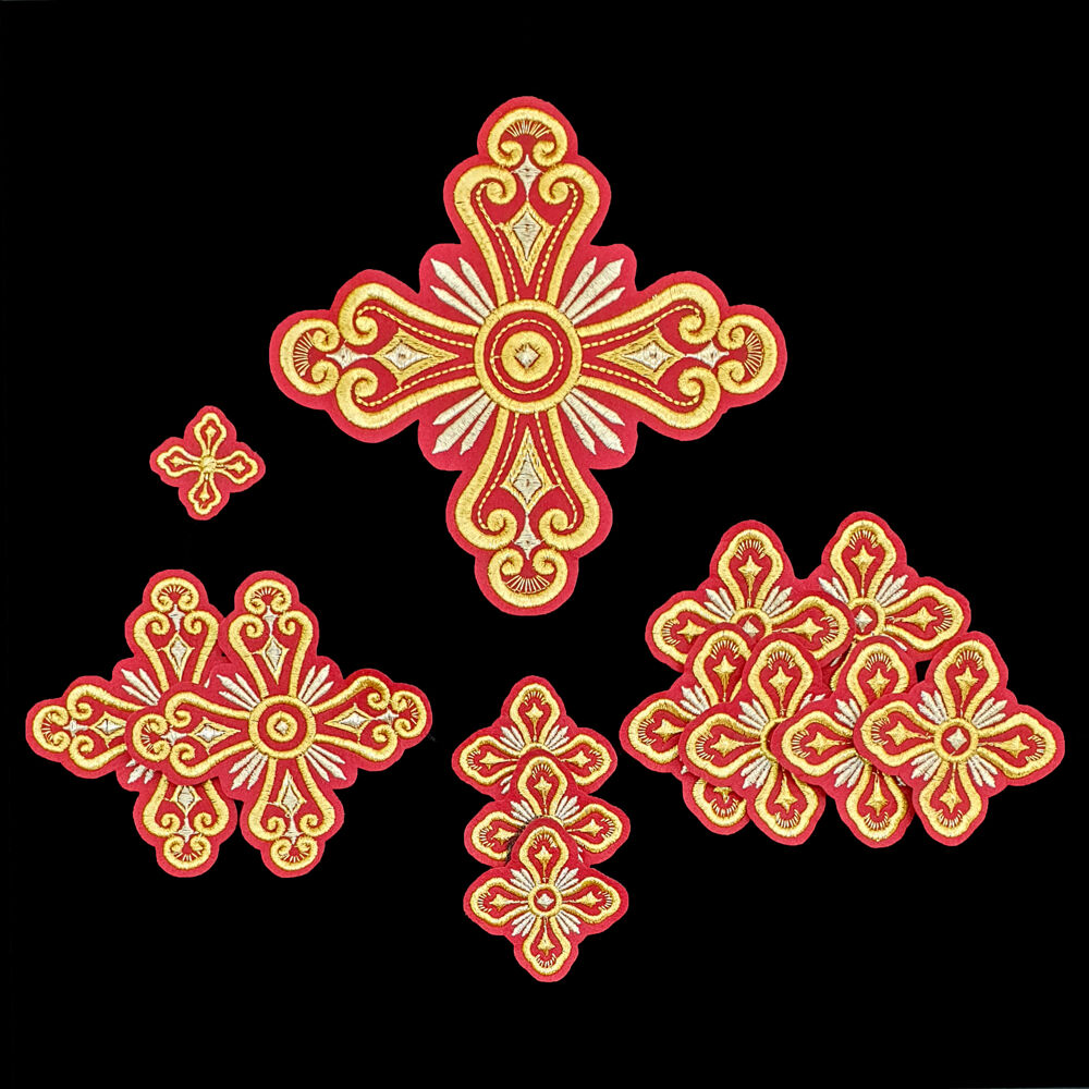 A set of crosses for Greek priestly vestments (The Entry)