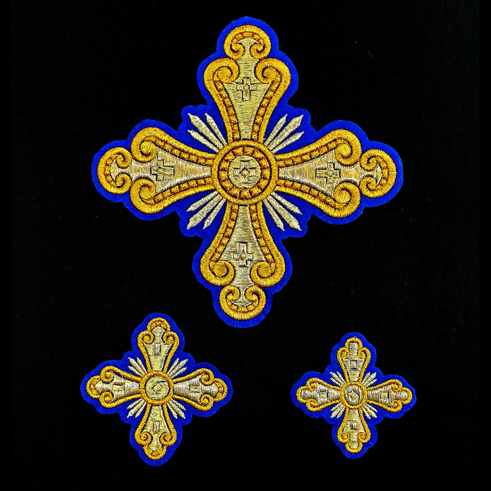 Crosses for blue deacon vestment (Annunciation)