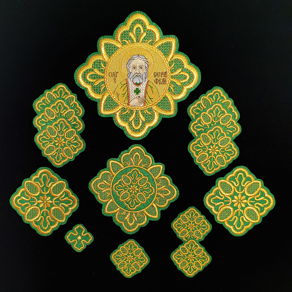 Crosses for vestments with an embroidered icon (Seraphim)