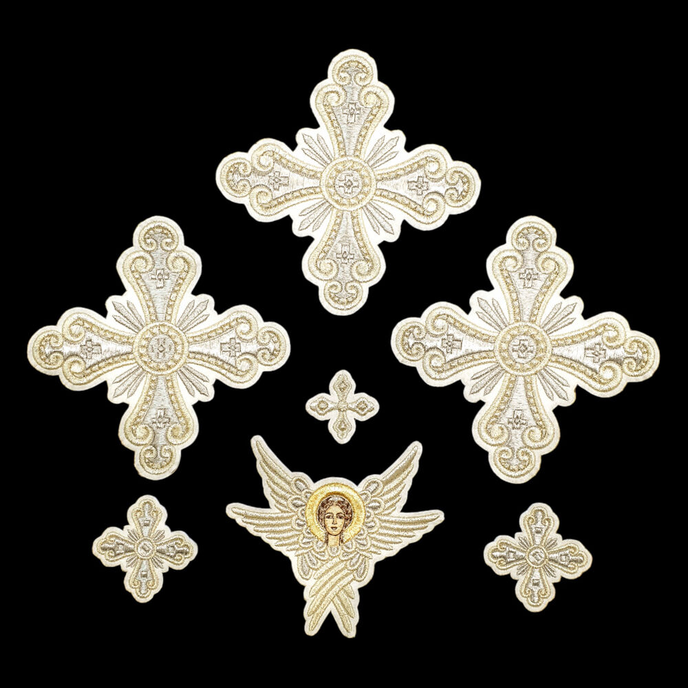Embroidered  crosses for the one-piece epitrachelion (Annunciation)