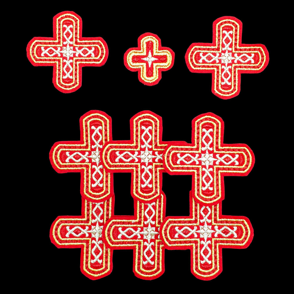 Embroidered crosses for the Jerusalem service set