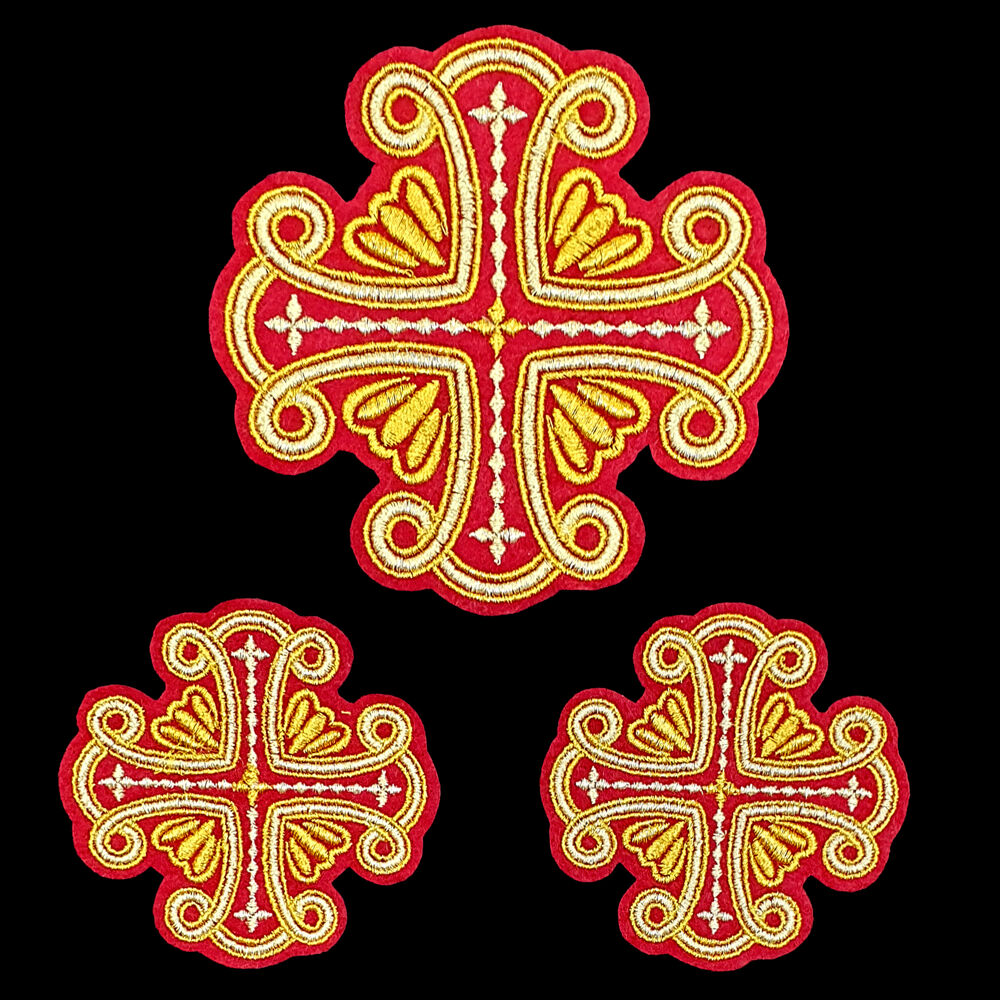 A set of embroidered crosses for the liturgical set (Favor)