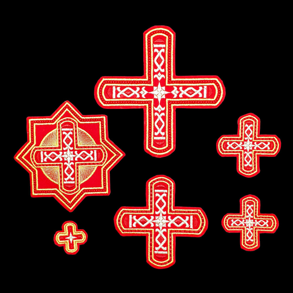 Set of embroidered bishop's crosses (Jerusalem)