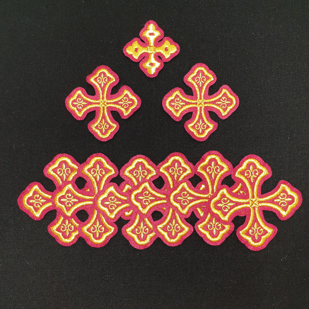 Set of embroidered crosses for stole set (Epiphany)