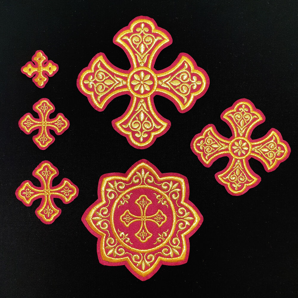 Embroidered Set of Crosses for Bishop Vestment (Epiphany)