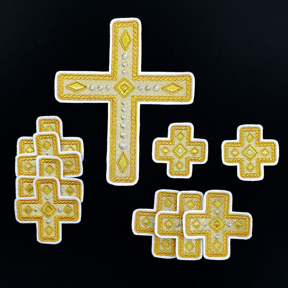 Set of embroidered crosses for vestments (Chernihiv)
