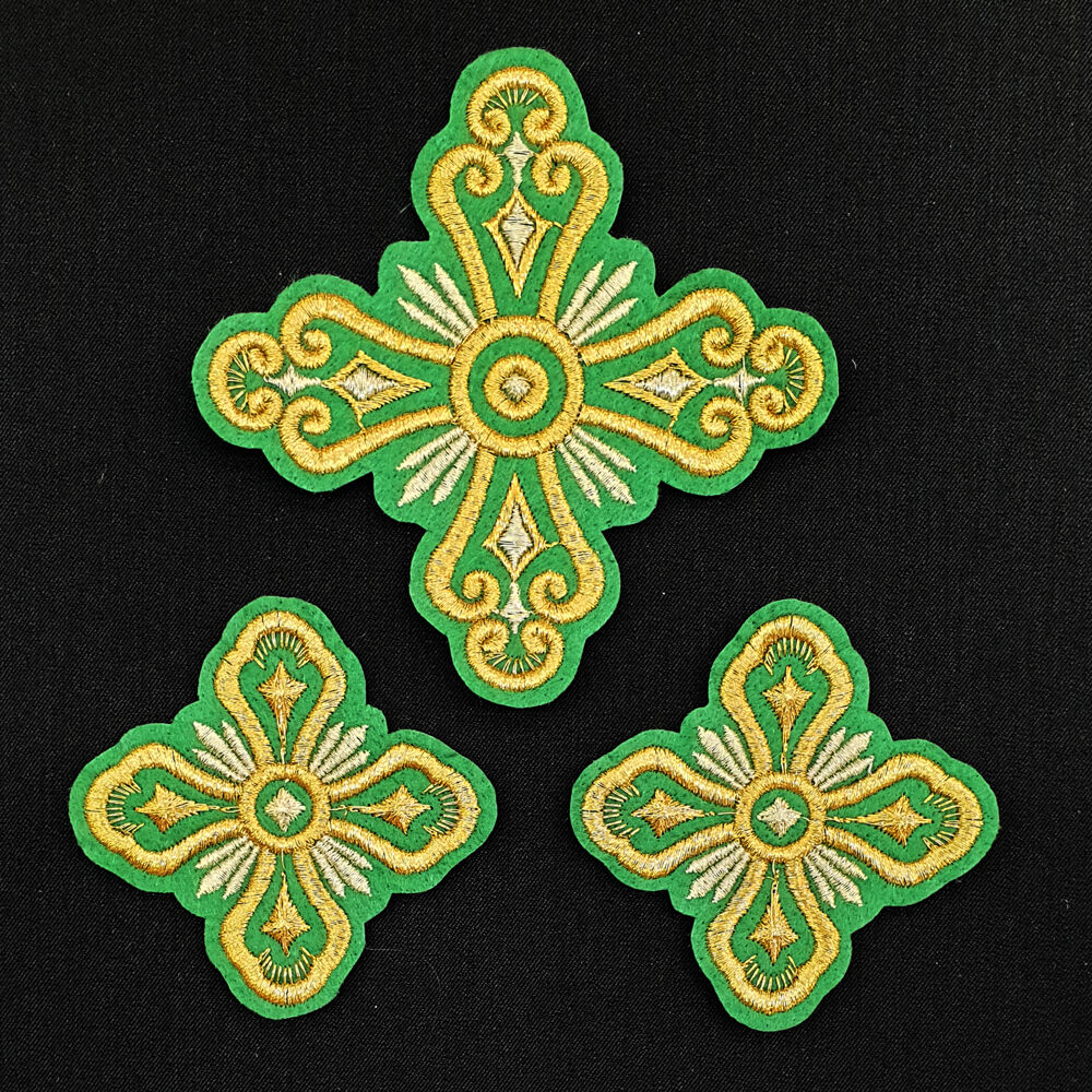 A set of embroidered crosses for the liturgy (Vvedensky)