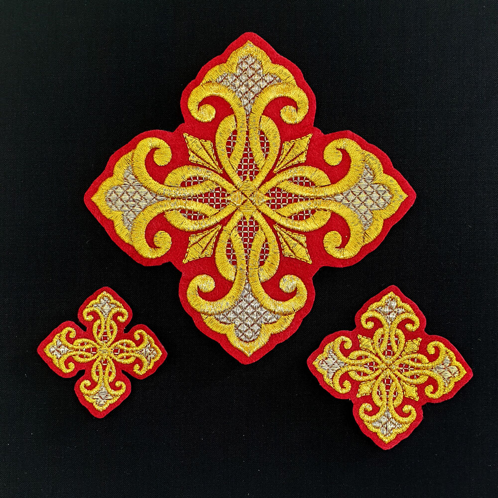 Embroidered crosses for deacon vestments (Ascension)