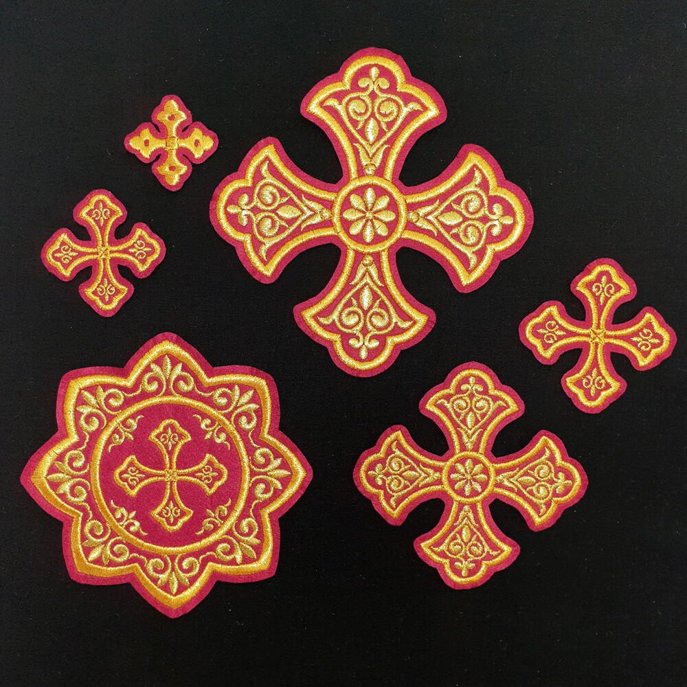 Embroidered crosses for priestly vestments (Epiphany)