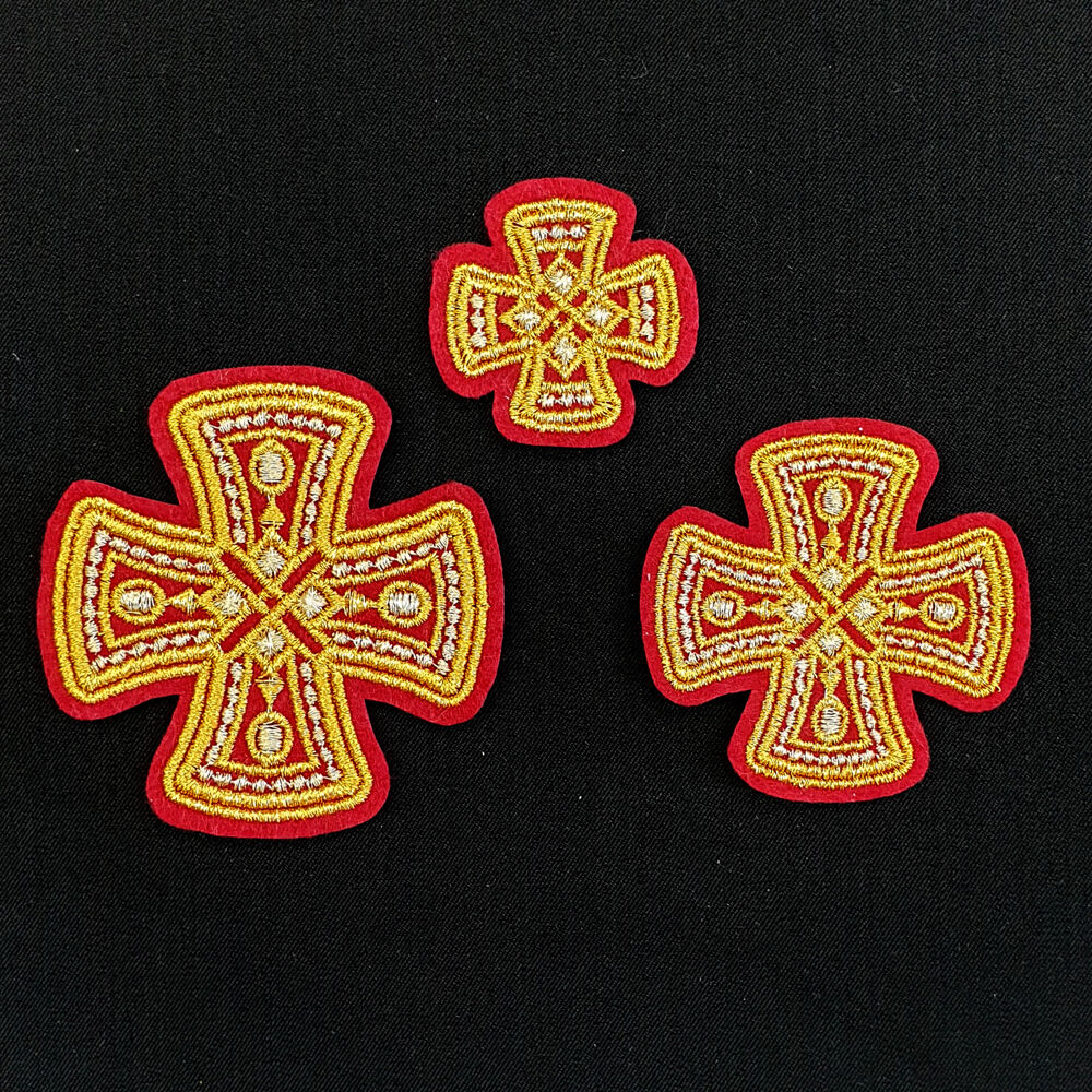 Embroidered crosses for stole set (Transfiguration)