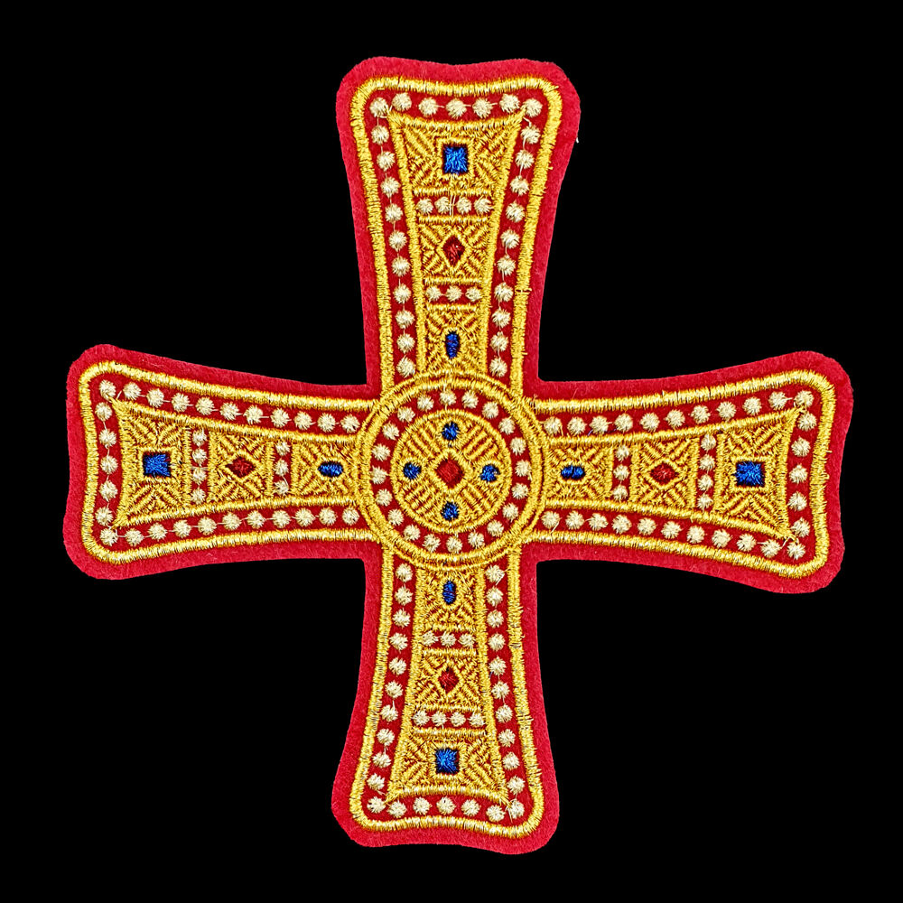 Embroidered cross for vestments (Gems)