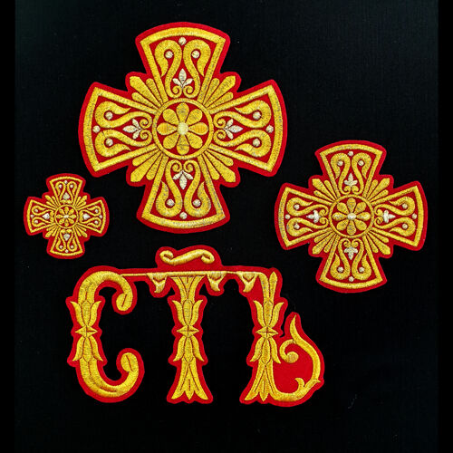 Embroidered Crosses for double orarion (Easter)