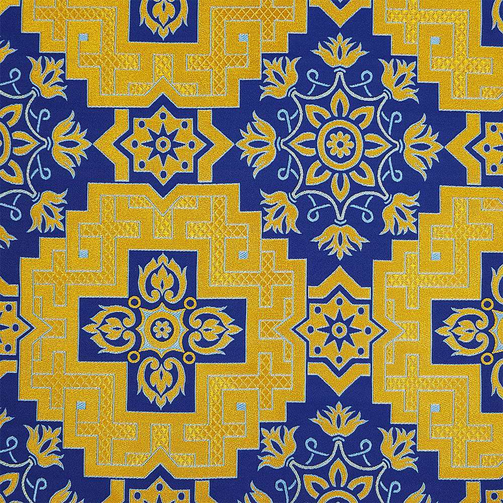 Brocade for vestment blue (Burning Bush) Brocade for vestment blue (Burning Bush)