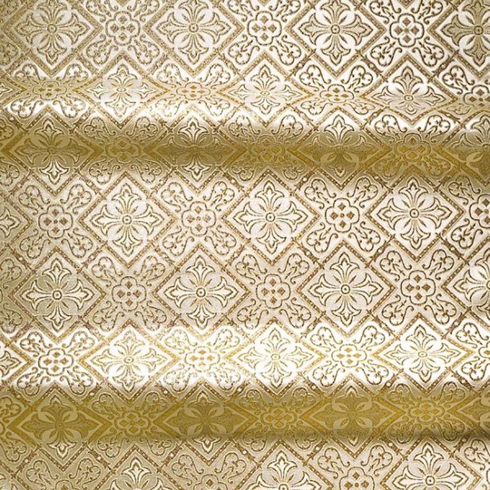 Brocade (Royal Lily) white with gold Brocade (Royal Lily) white with gold