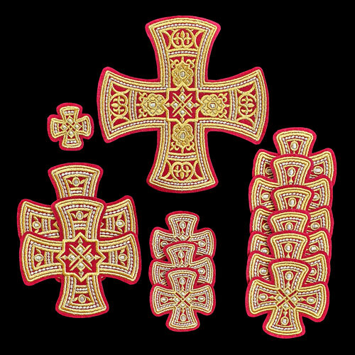 Greek style embroidered crosses for the priest vestments (Transfiguration)
