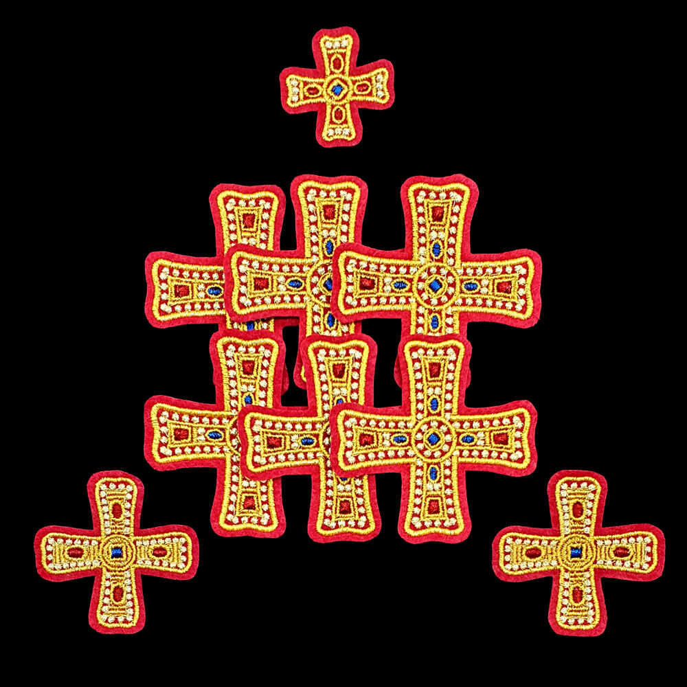 Set of crosses for stole and cuffs (Gems) Set of crosses for stole and cuffs (Gems)