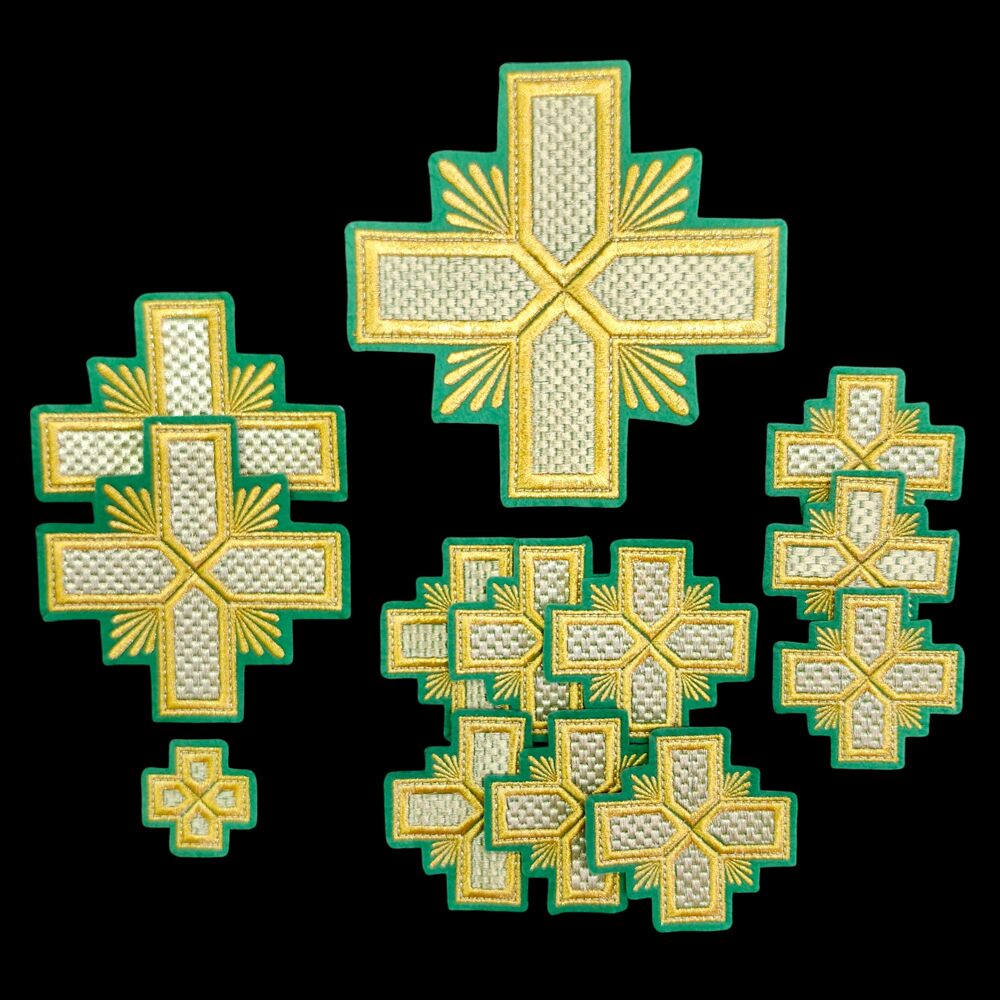 Set of embroideried crosses for Greek priestly vestments (Athos) Set of embroideried crosses for Greek priestly vestments (Athos)
