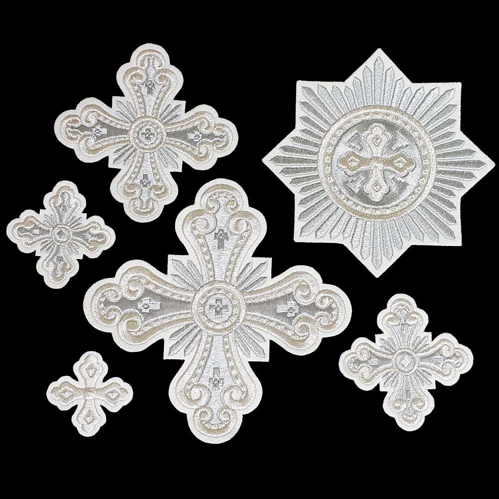 Set of Crosses for Bishop Vestments white (Annunciation) Set of Crosses for Bishop Vestments white (Annunciation)
