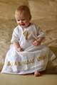 Linen tunic with embroidery (Praise God in your children...) for sale