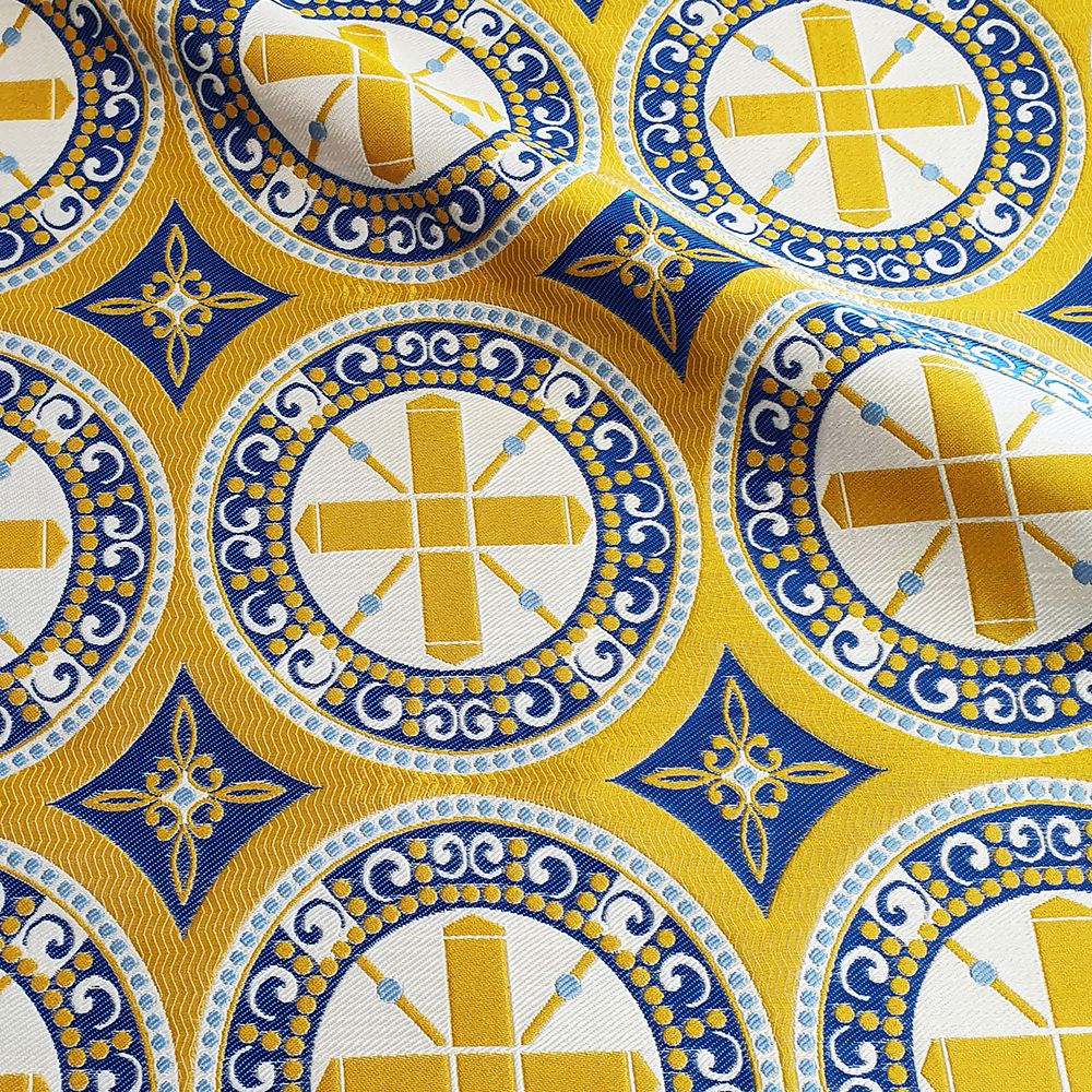 Fabric for vestment blue (Byzantium)