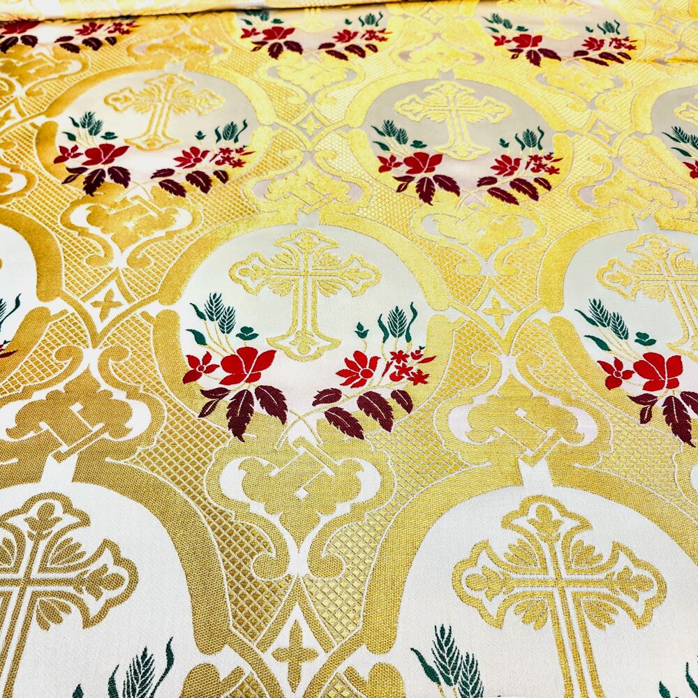 (Ilyinskaya) white brocade for vestments (Ilyinskaya) white brocade for vestments